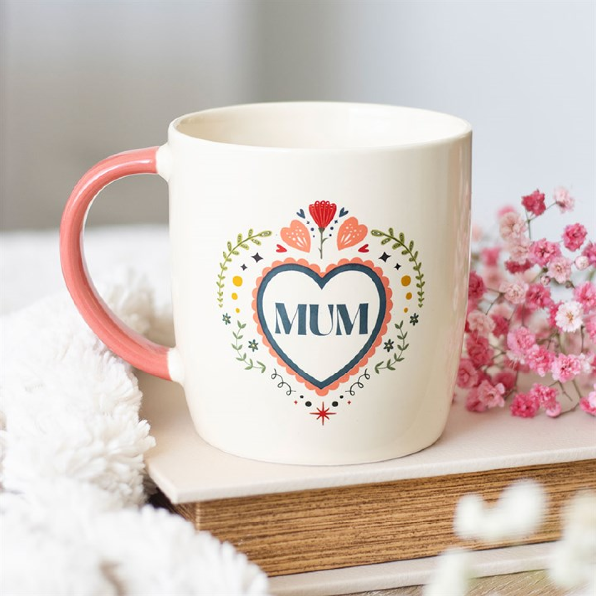 Mum Folk Heart Mug N/A