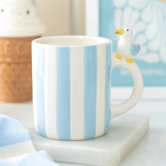 Striped Mug with Seagull N/A
