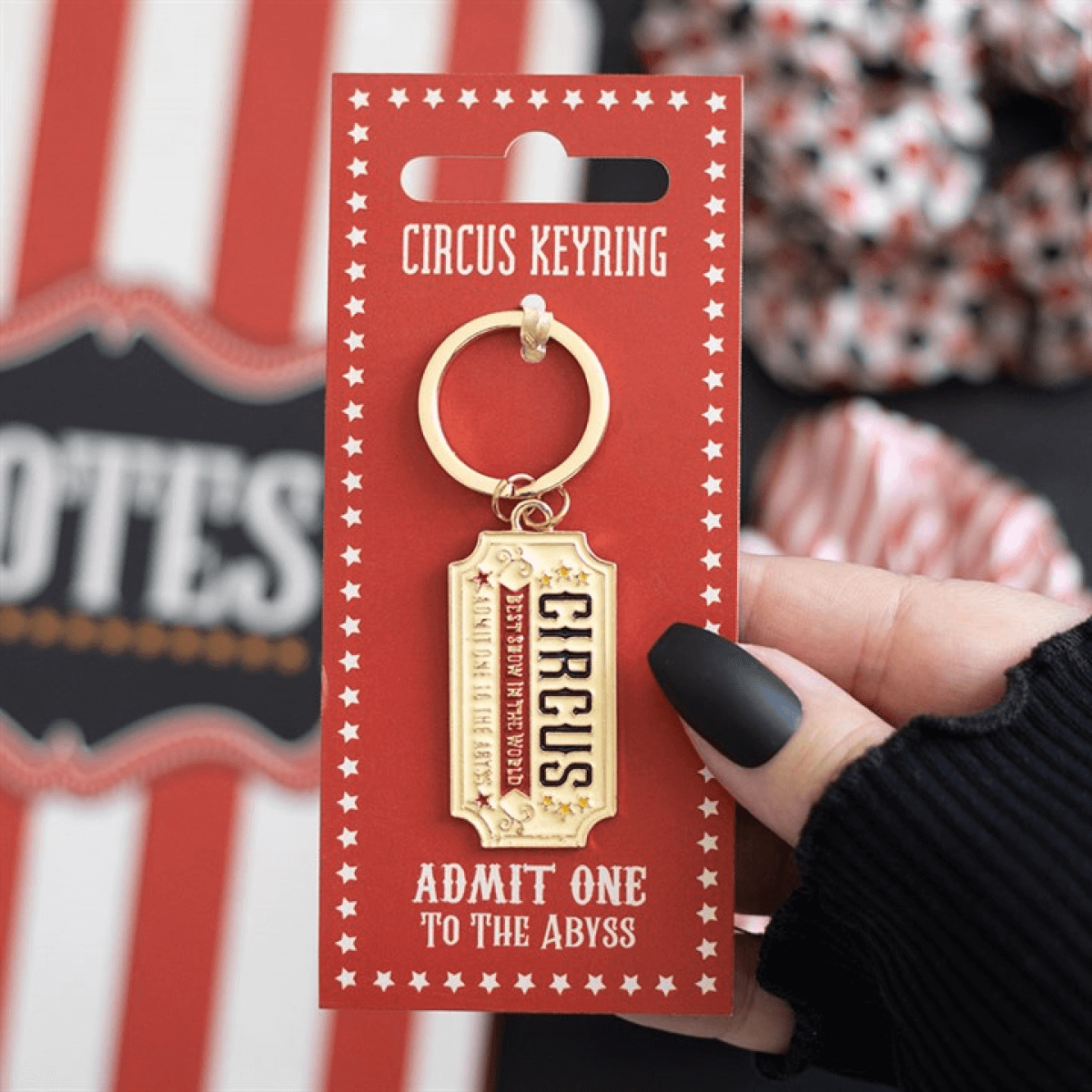 Admit One to the Abyss Circus Ticket Keyring
