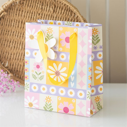 23cm Floral Patchwork Print Gift Bag N/A