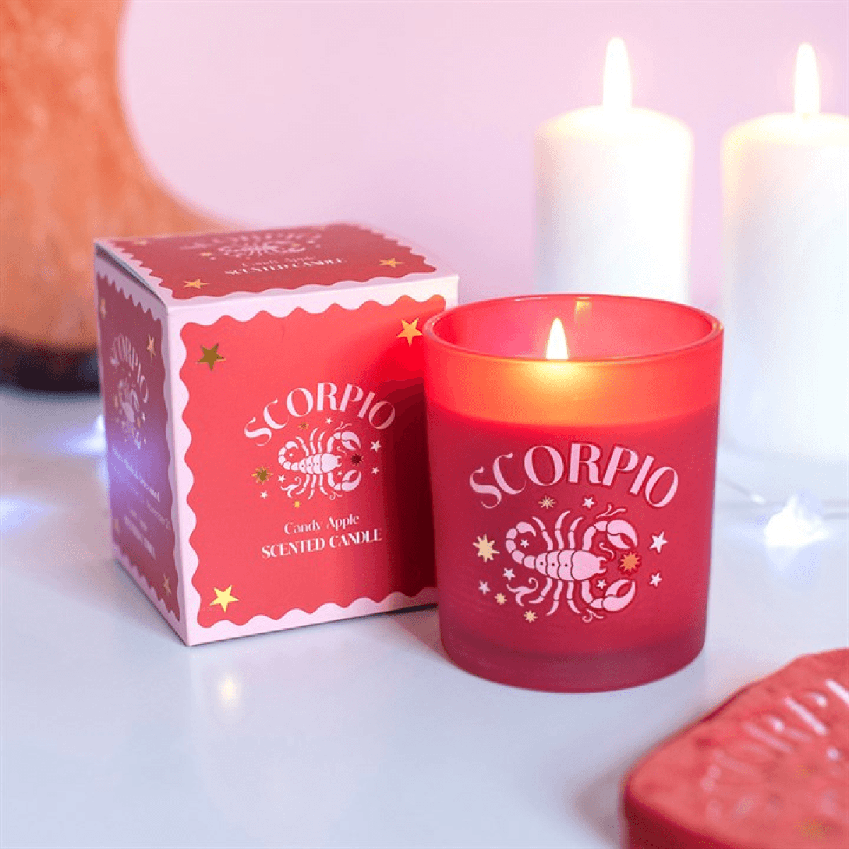 Zodiac Zest Scorpio Candy Apple Candle