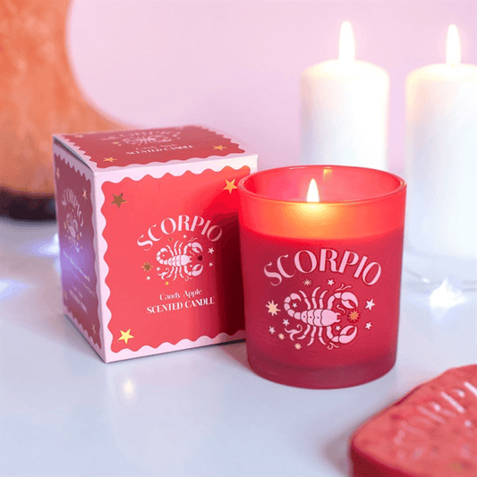 Zodiac Zest Scorpio Candy Apple Candle