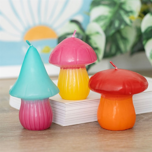Set of 3 Mushroom Shaped Candles N/A