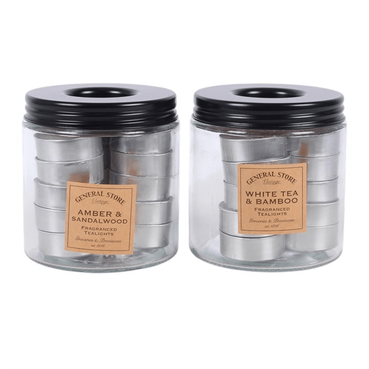 Set of 10 General Store Scented Tealights in Jar