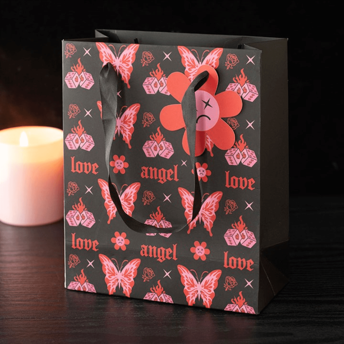 23cm Medium Flaming Butterfly Gift Bag N/A