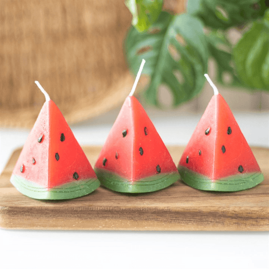 Set of 3 Watermelon Shaped Candles N/A