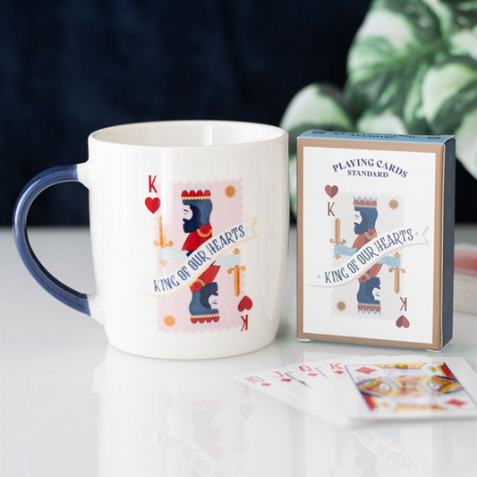 King of Our Hearts Mug and Playing Cards Set N/A