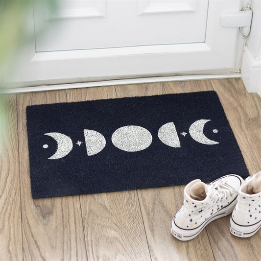 Dark Blue Moon Phase Doormat