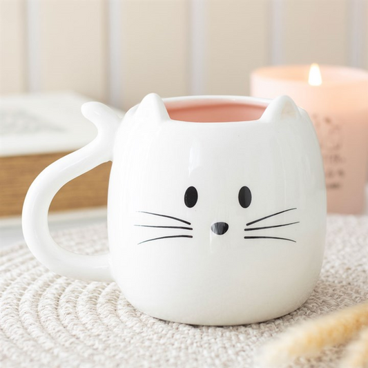 White Cat Shaped Mug N/A