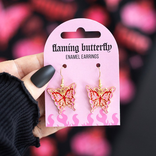 Flaming Butterfly Earrings N/A