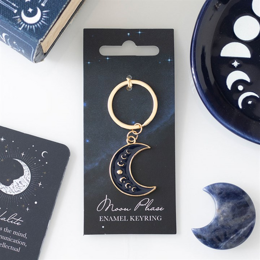Blue Moon Phase Crescent Moon Keyring N/A