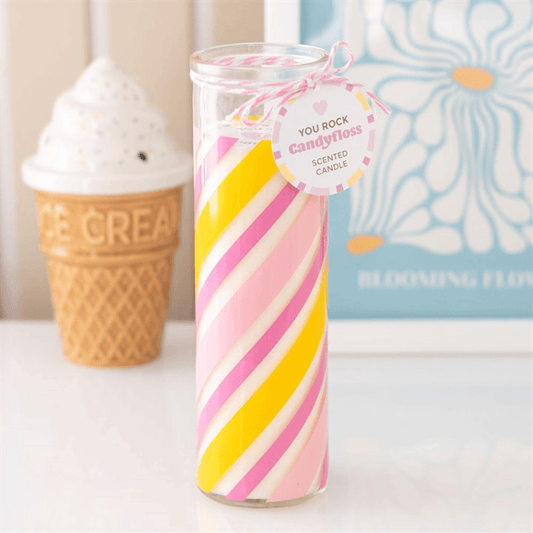 Candy Stripe Candyfloss Tube Candle N/A