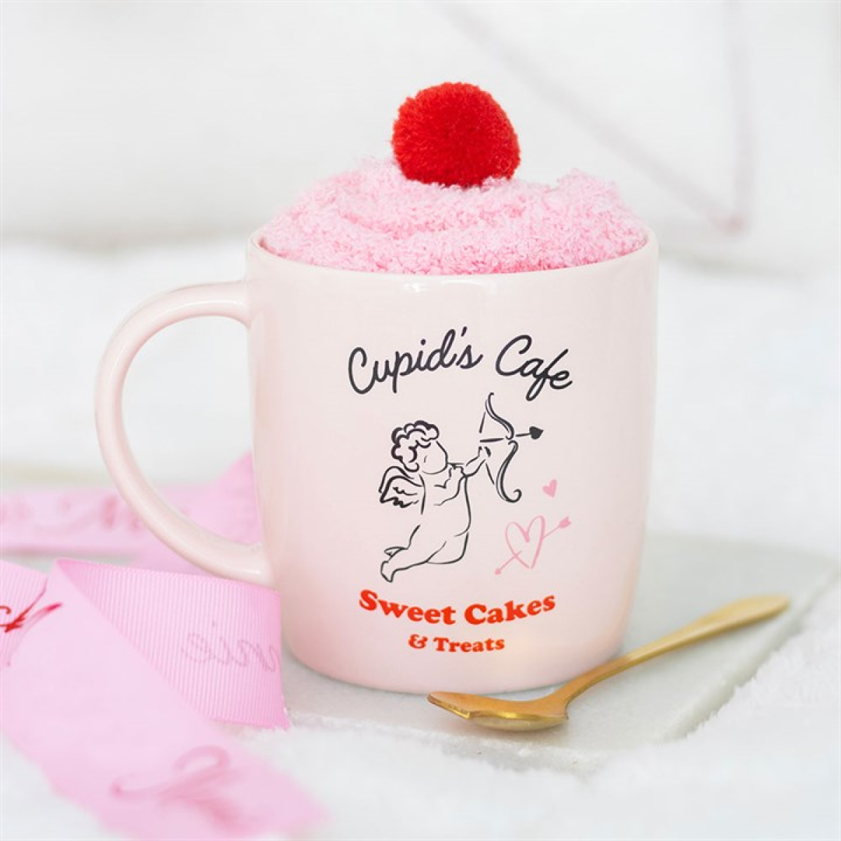 Cupid's Café Mug, Spoon and Socks Set N/A
