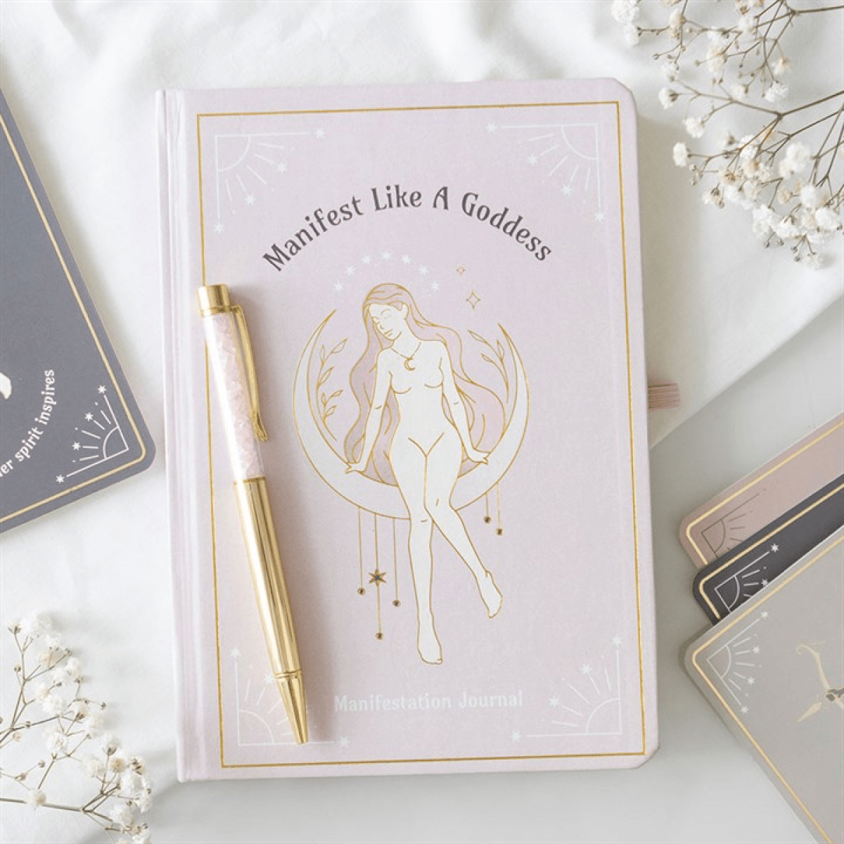Goddess Energy A5 Manifestation Journal and Rose Quartz Crystal Pen N/A