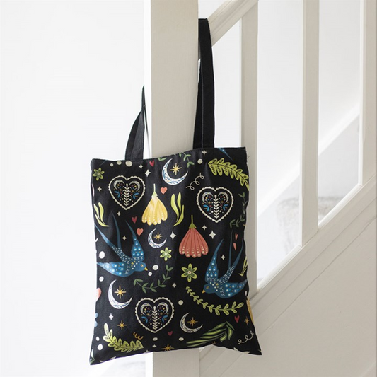Midnight Bloom Polycotton Tote Bag N/A