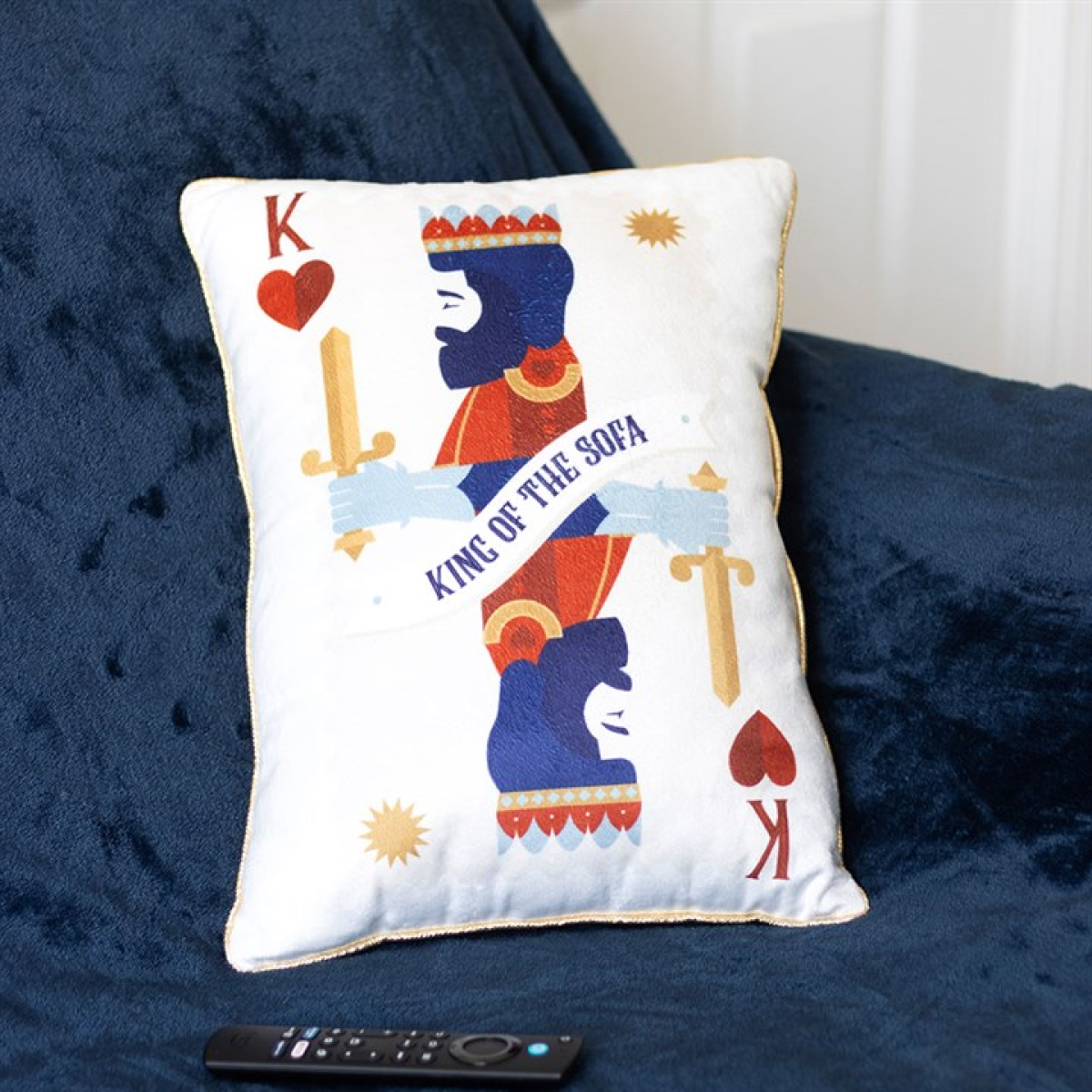 King of the Sofa Playing Card Cushion N/A