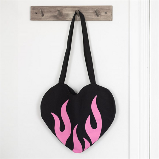 Burning Heart Satin Tote Bag N/A