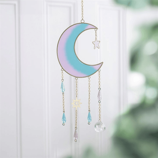 Iridescent Crescent Moon Suncatcher