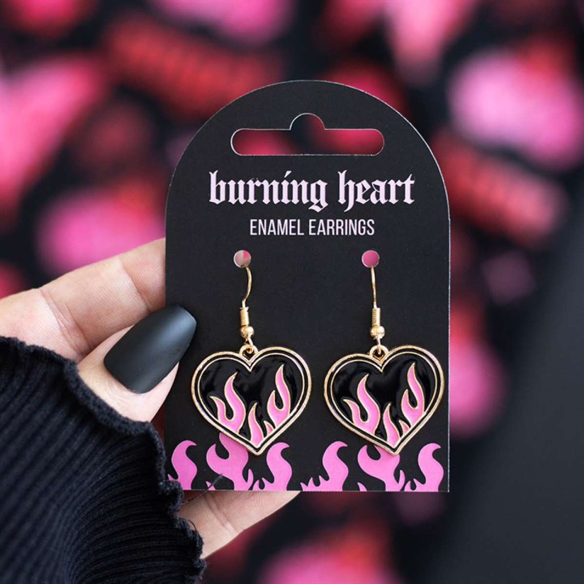 Burning Heart Earrings N/A