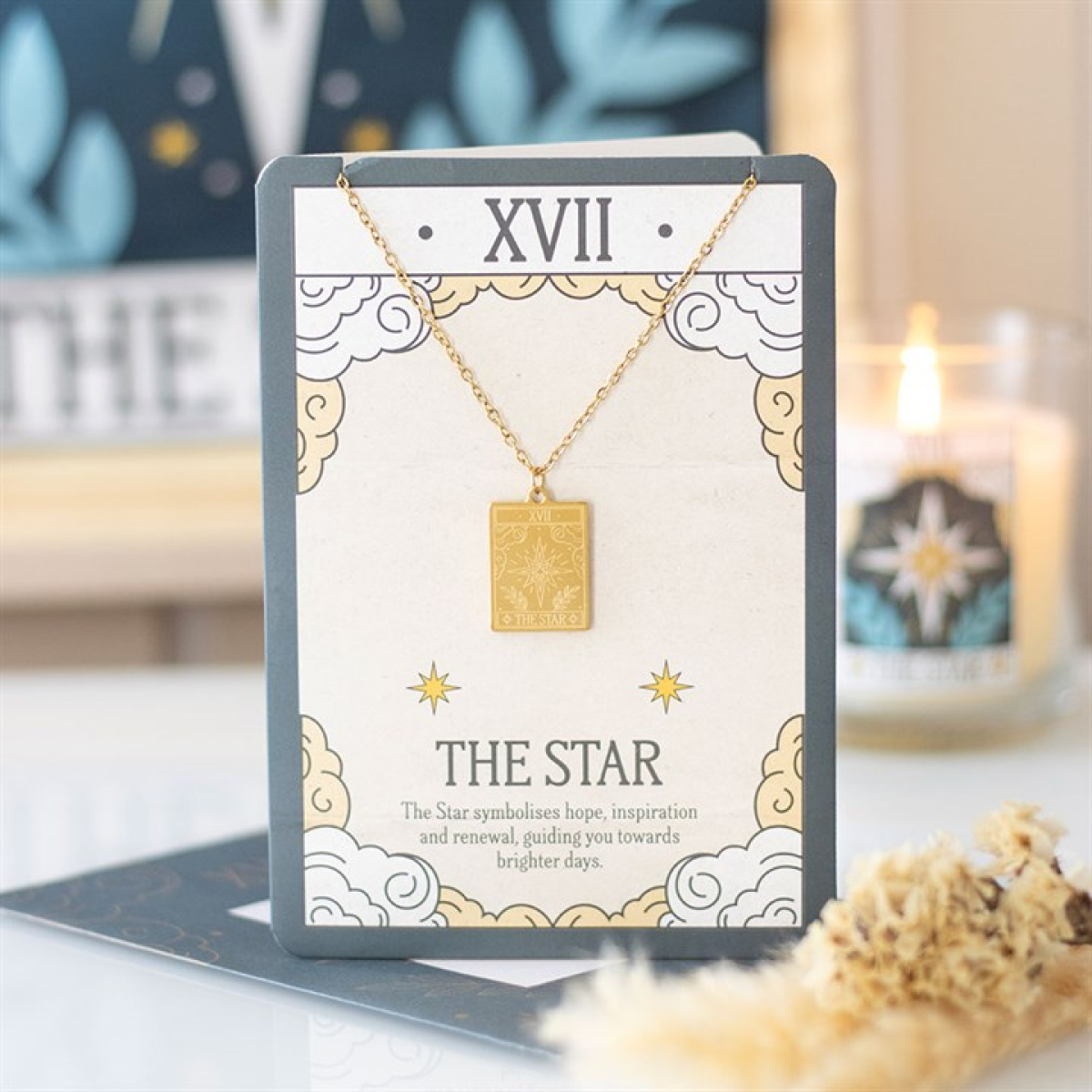 The Star Vintage Tarot Necklace on Greeting Card N/A