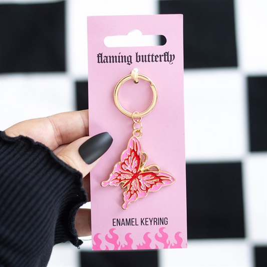 Flaming Butterfly Keyring N/A