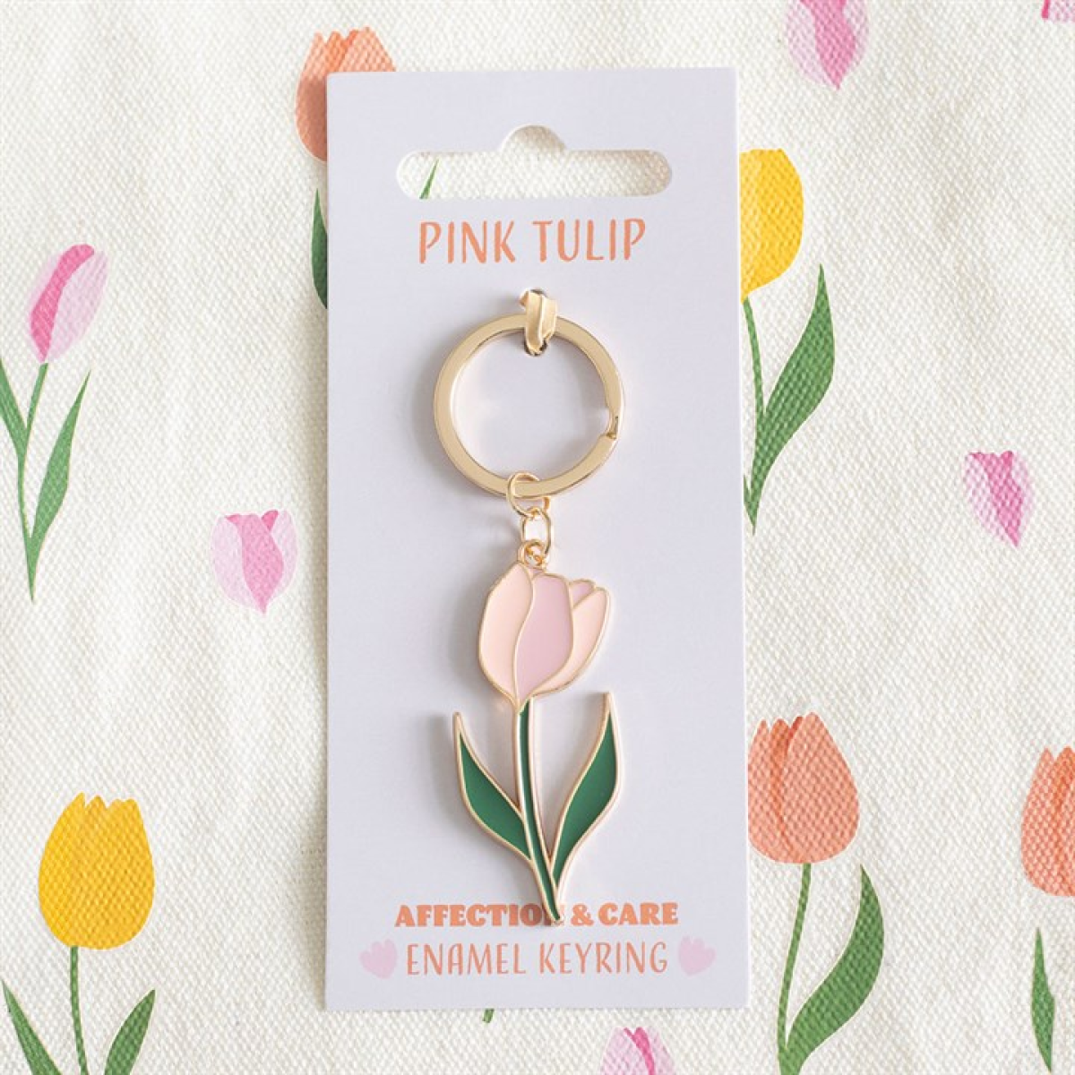 Pink Tulip Keyring N/A