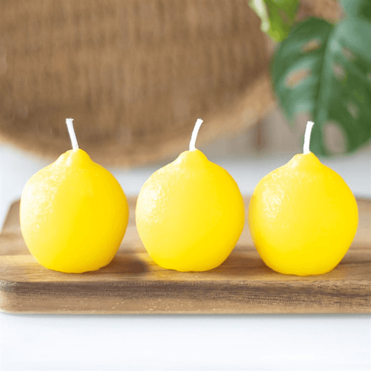 Set of 3 Lemon Shaped Candles N/A