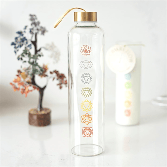 Chakra Flow Reusable Glass Water Bottle