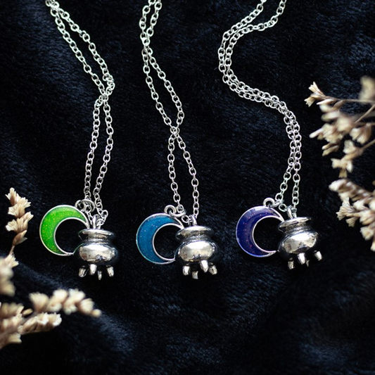 Set of 3 Coven Sisters Cauldron Charm Necklaces N/A