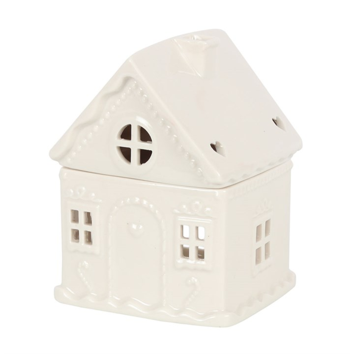 *White Gingerbread House Ceramic Oil Burner (4/20) N/A