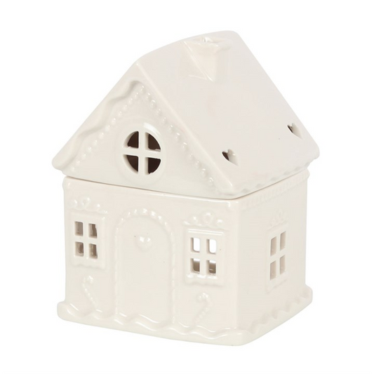 *White Gingerbread House Ceramic Oil Burner (4/20) N/A