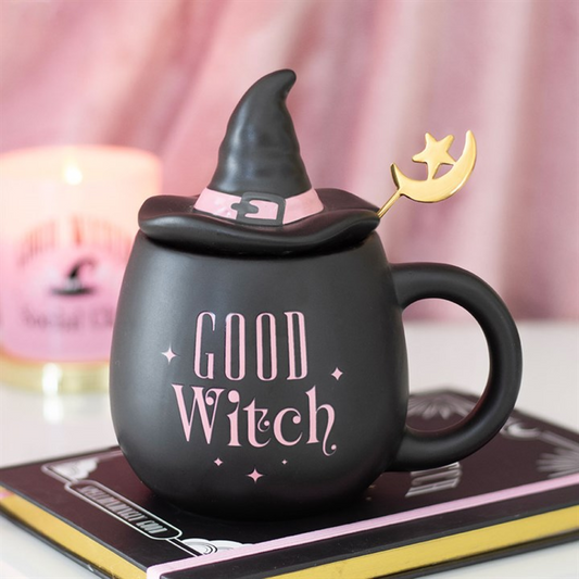 Good Witch Lidded Mug with Spoon N/A