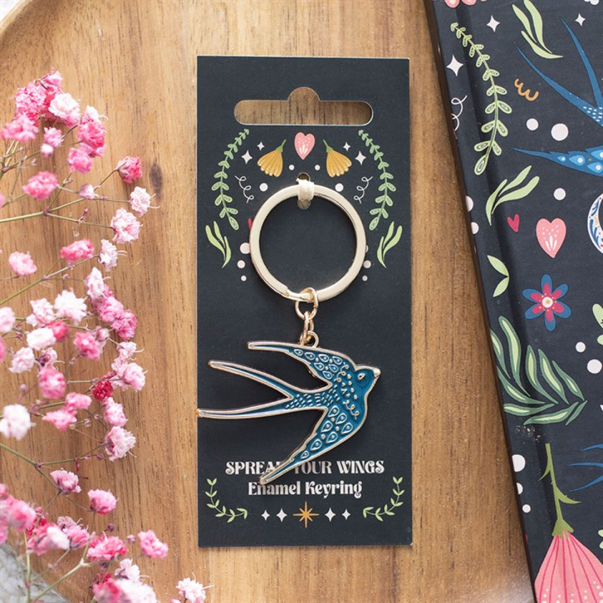 Blue Spread Your Wings Swallow Keyring N/A
