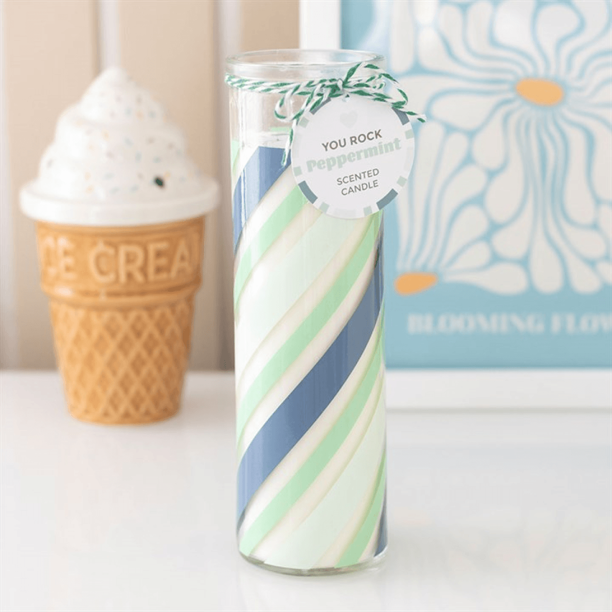 Candy Stripe Peppermint Tube Candle N/A