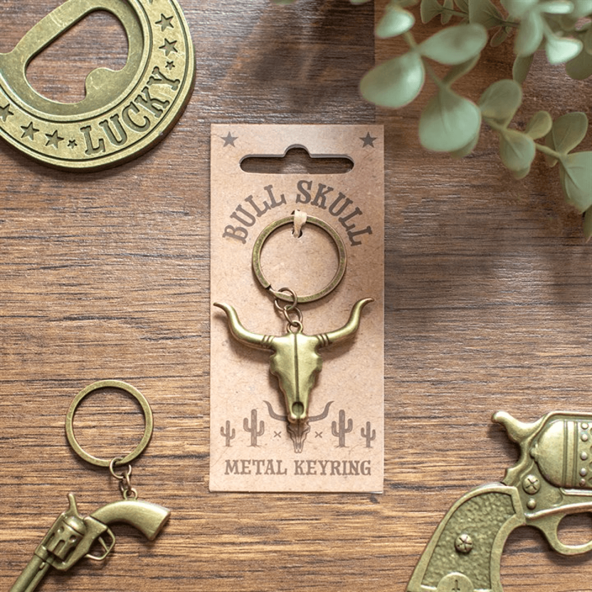 Bull Skull Keyring
