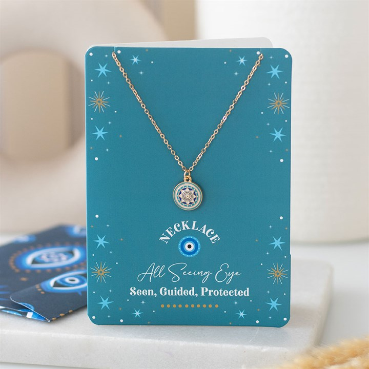 All Seeing Eye Necklace on Greeting Card N/A