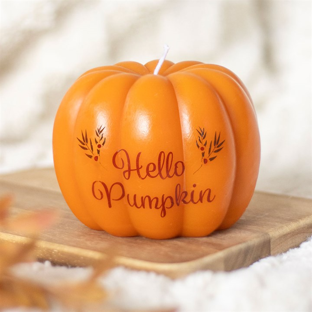 Hello Pumpkin Shaped Candle N/A