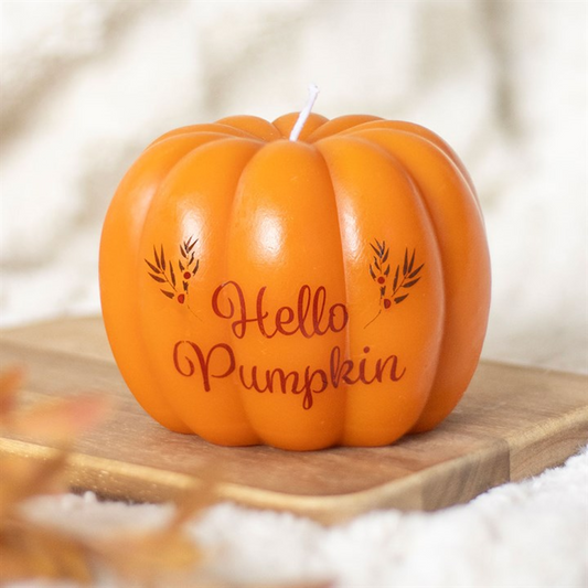 Hello Pumpkin Shaped Candle N/A