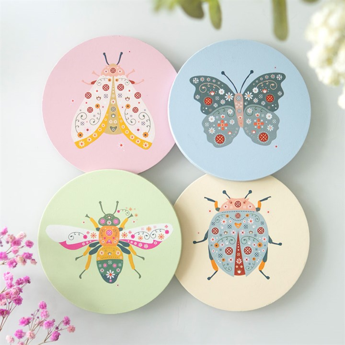 Floral Bug Coaster Set N/A
