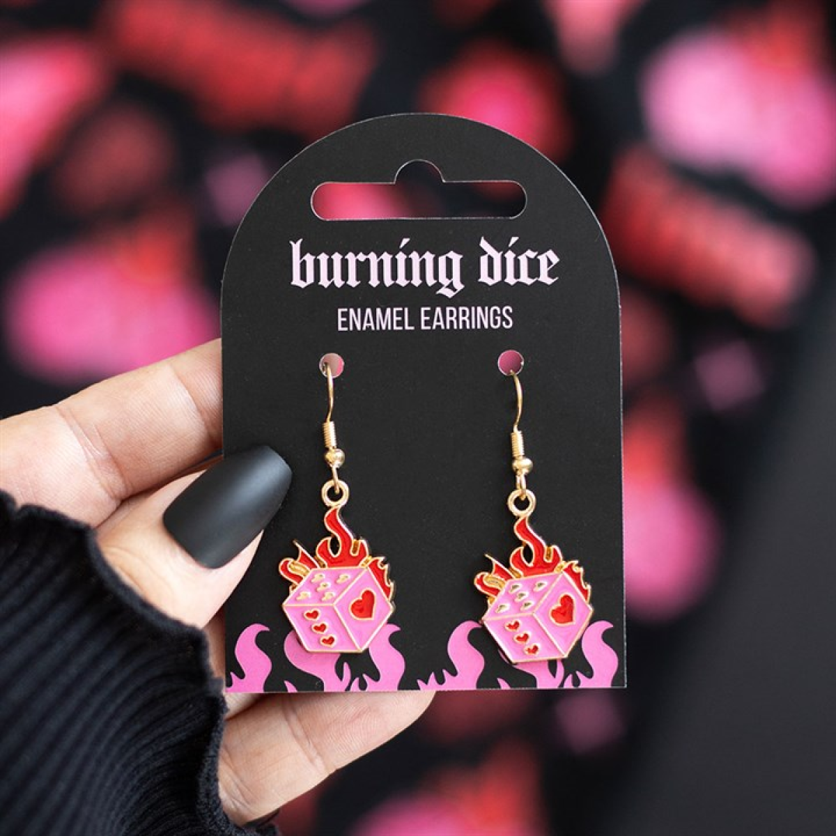 Burning Dice Earrings N/A