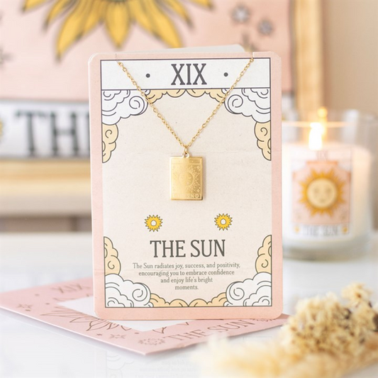 The Sun Vintage Tarot Necklace on Greeting Card N/A
