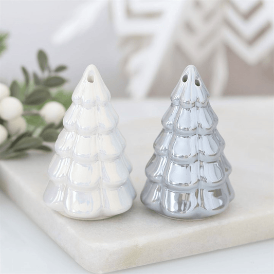 Iridescent Fir Tree Salt and Pepper Shakers