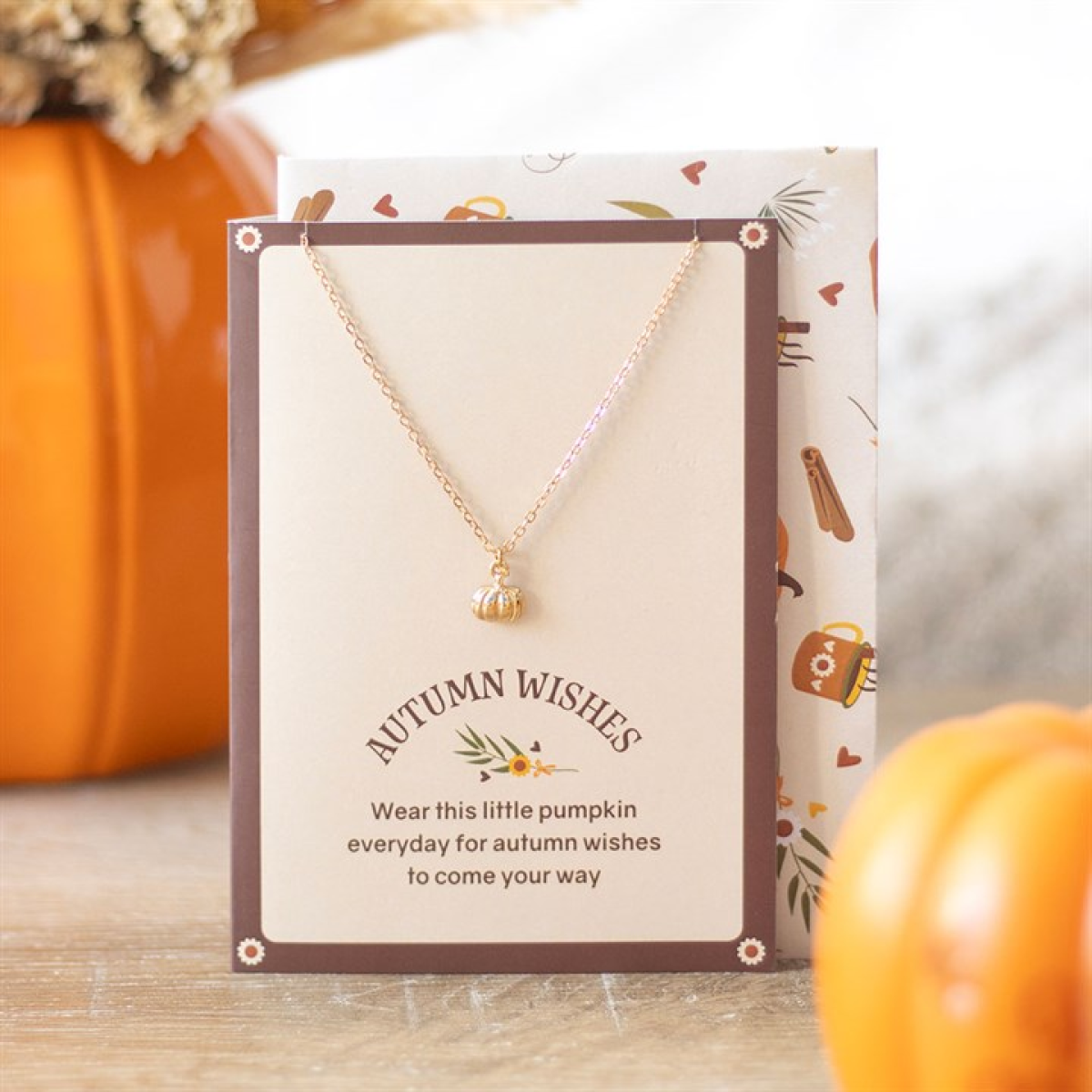 Pumpkin Necklace on Greeting Card N/A