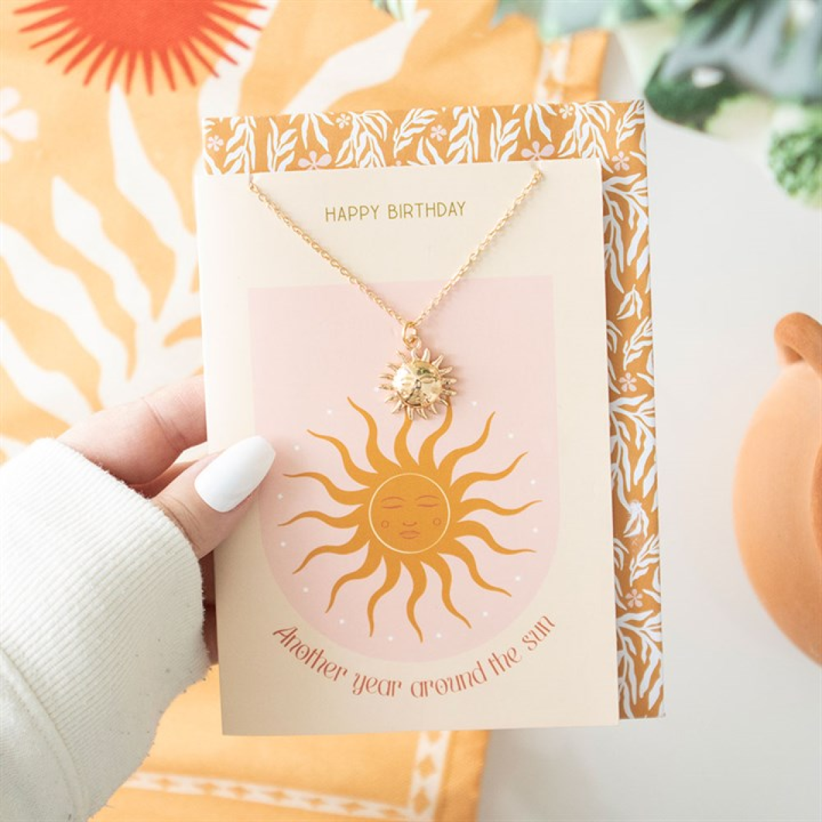 Sun Necklace on Birthday Card N/A