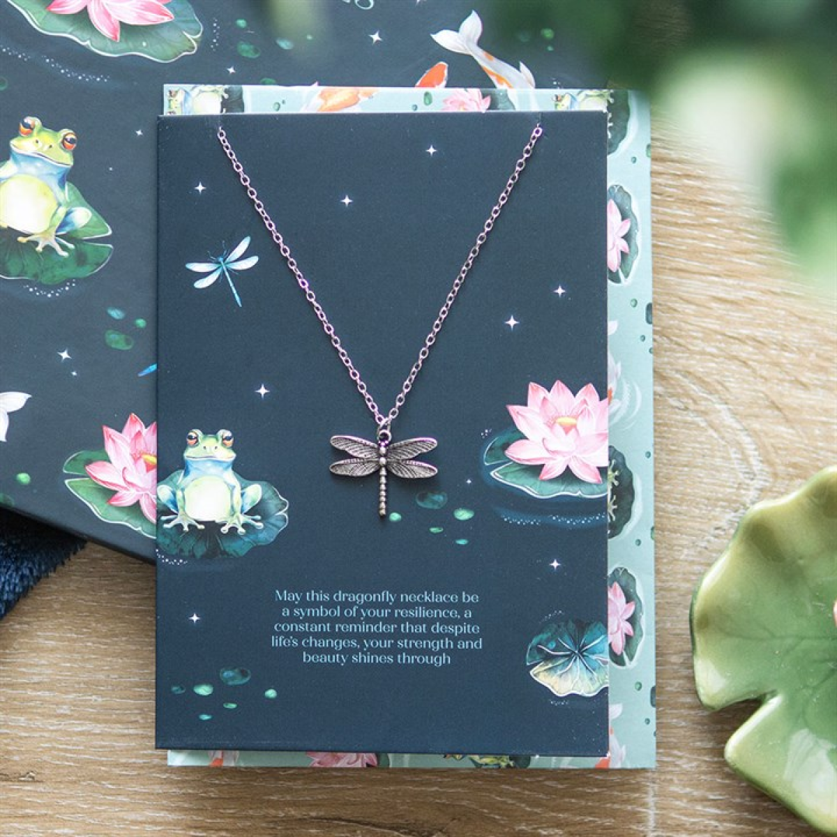 Dragonfly Necklace on Greeting Card N/A