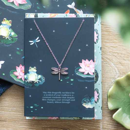 Dragonfly Necklace on Greeting Card N/A